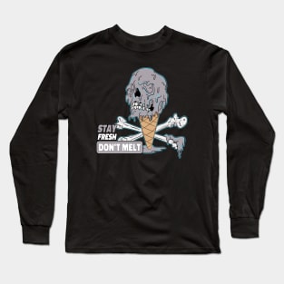 Cute Skeleton Screaming Ice Cream Skull Long Sleeve T-Shirt